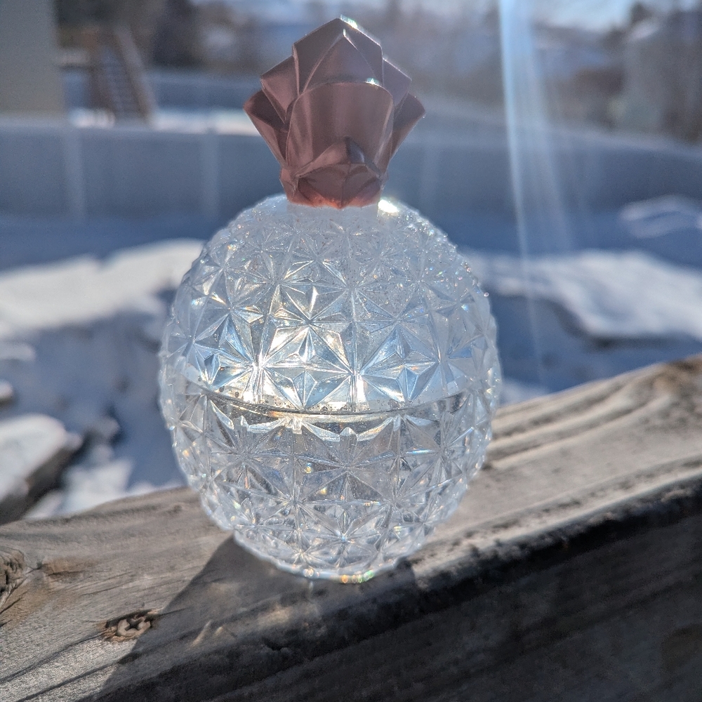 Handmade crystal egg shaped jar